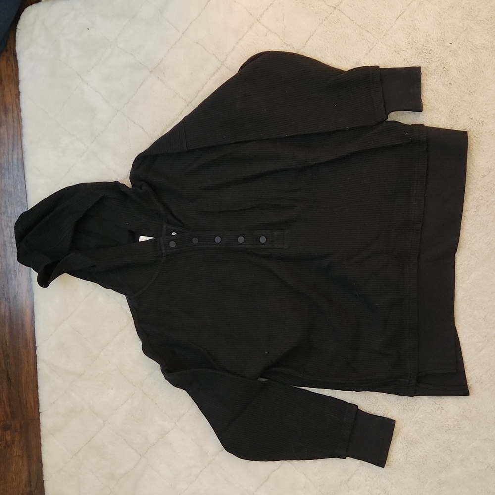 Aerie Ribbed half snap hoodie